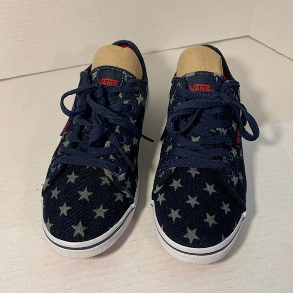 Vans Authentic Low Stars Blue Grey Sneakers Woman’s 9 - Picture 2 of 13